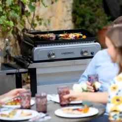 Barbecue a Gas 2 Fuochi Campingaz Piastra Smaltata Bruciatori Grigio