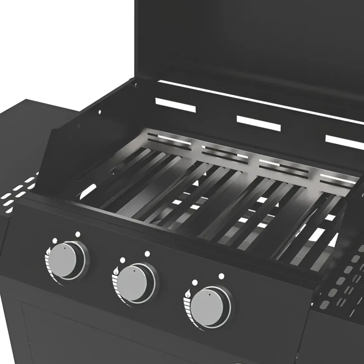 Barbecue a Gas 3 Fuochi 8,5 kW con Coperchio Termometro Pietra Lavica