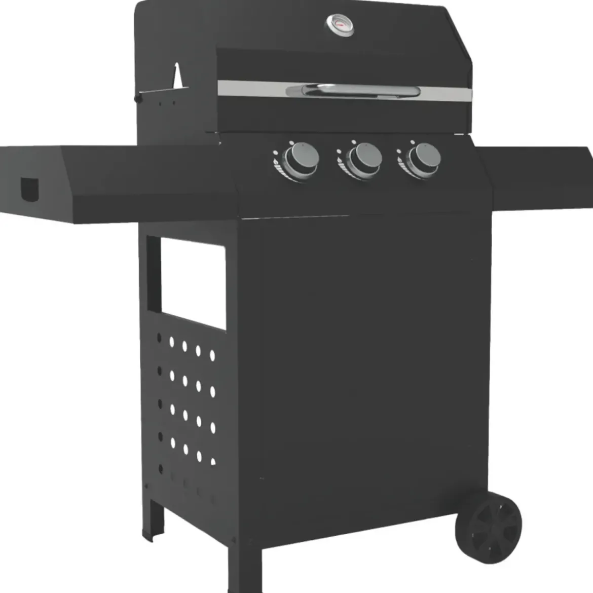 Barbecue a Gas 3 Fuochi 8,5 kW con Coperchio Termometro Pietra Lavica