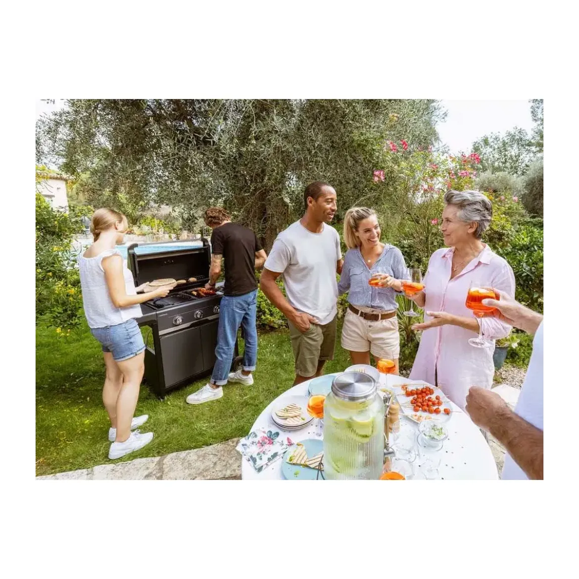 Barbecue a Gas Inox Campignaz 3 Bruciatori Piastra Griglia in Ghisa