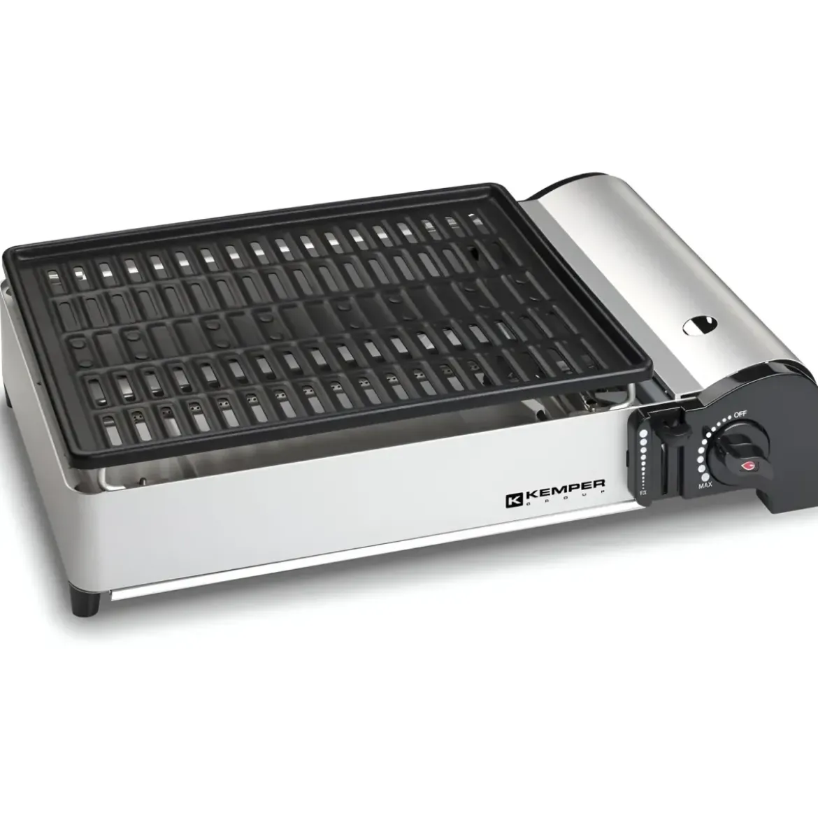 Barbecue a Gas Portatile Kemper Piastra con Griglia in Alluminio 27x34