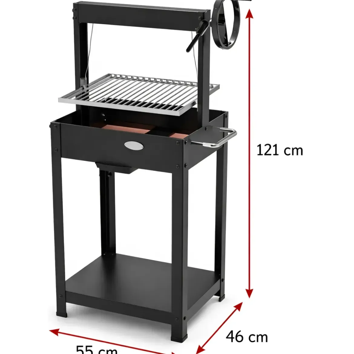 Barbecue Argentino Duramax Griglia per Legna e Carbone 55x46x121 cm