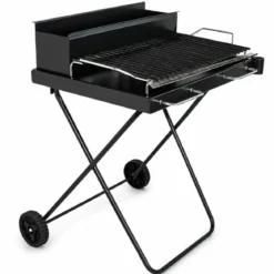 Barbecue Carbonella Portatile Richiudibile Griglia Cromata da Esterno