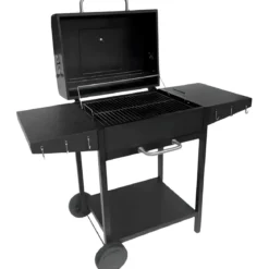 Barbecue da Esterno 118,5x61x102H cm a Carbonella Nero Acciaio Smaltato