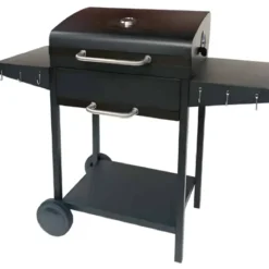 Barbecue da Esterno 118,5x61x102H cm a Carbonella Nero Acciaio Smaltato