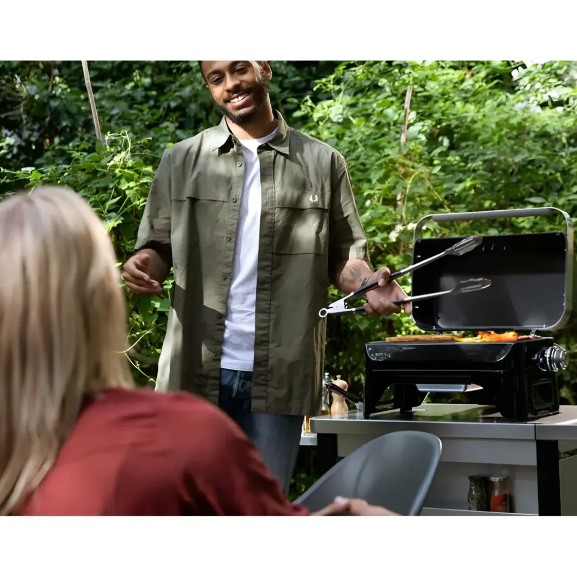 Barbecue Elettrico da Tavolo Campignaz 2200W Griglia Ghisa Coperchio