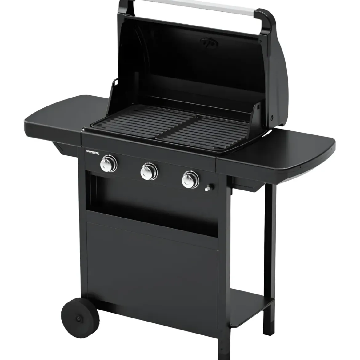 Barbecue Gas Campignaz 3 Fuochi Ripiani Laterali Nero 91x53x108 cm