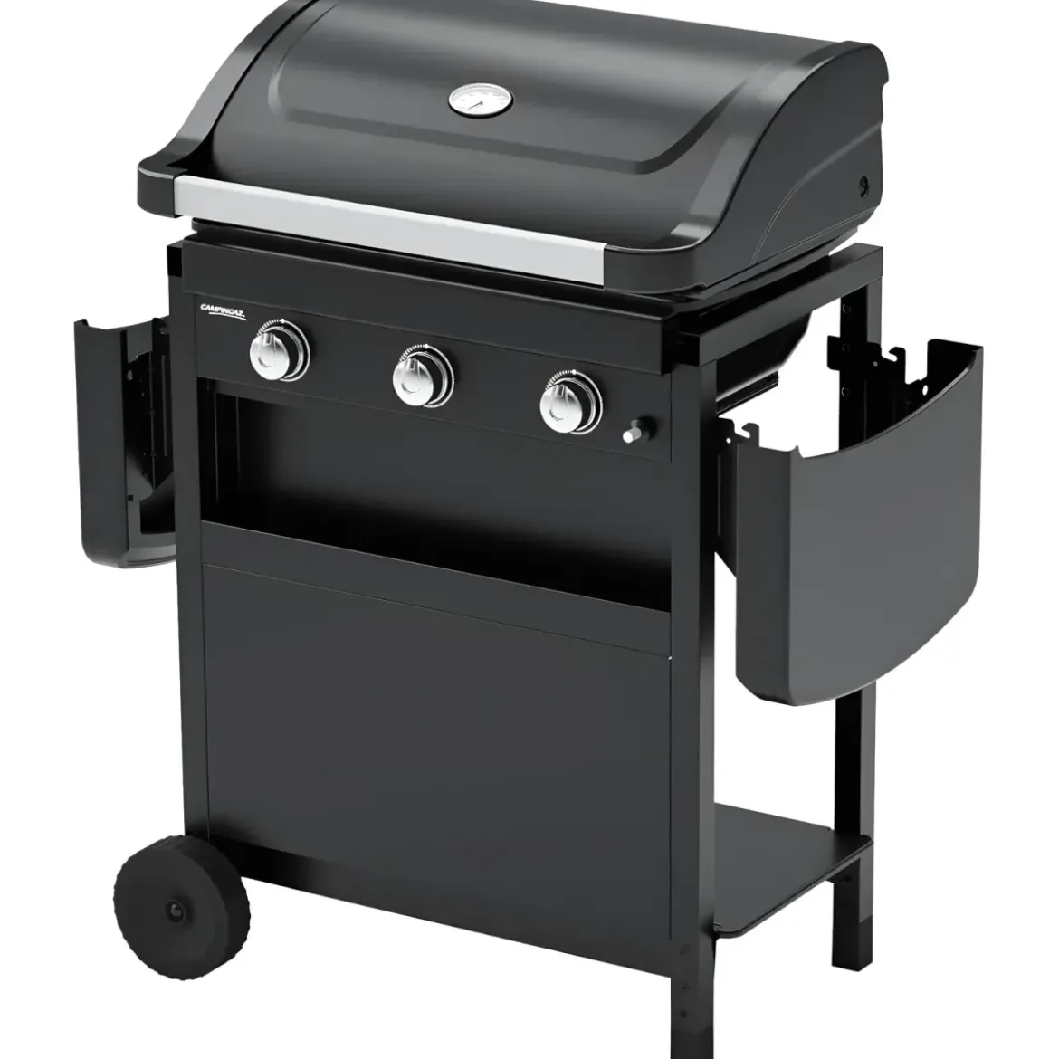 Barbecue Gas Campignaz 3 Fuochi Ripiani Laterali Nero 91x53x108 cm