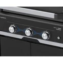 Barbecue Gas Campignaz 3 Fuochi Ripiani Laterali Nero 115x57x113 cm