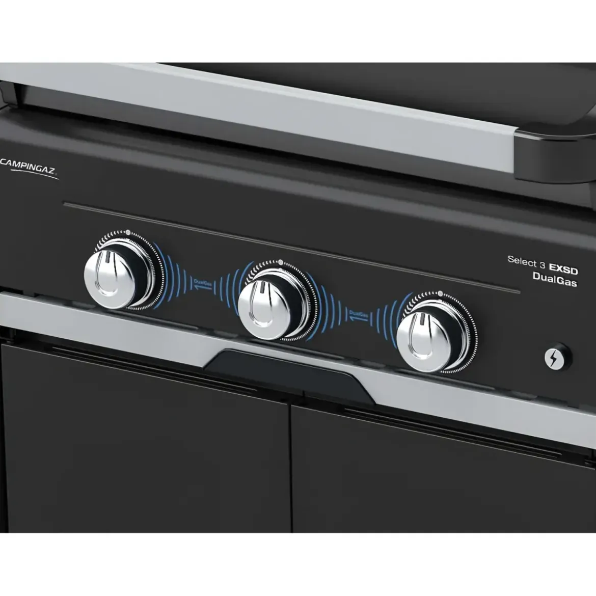 Barbecue Gas Campignaz 3 Fuochi Ripiani Laterali Nero 115x57x113 cm