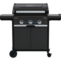 Barbecue Gas Campignaz 3 Fuochi Ripiani Laterali Nero 115x57x113 cm