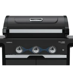 Barbecue Gas Campignaz 3 Fuochi Ripiani Laterali Nero 115x57x113 cm