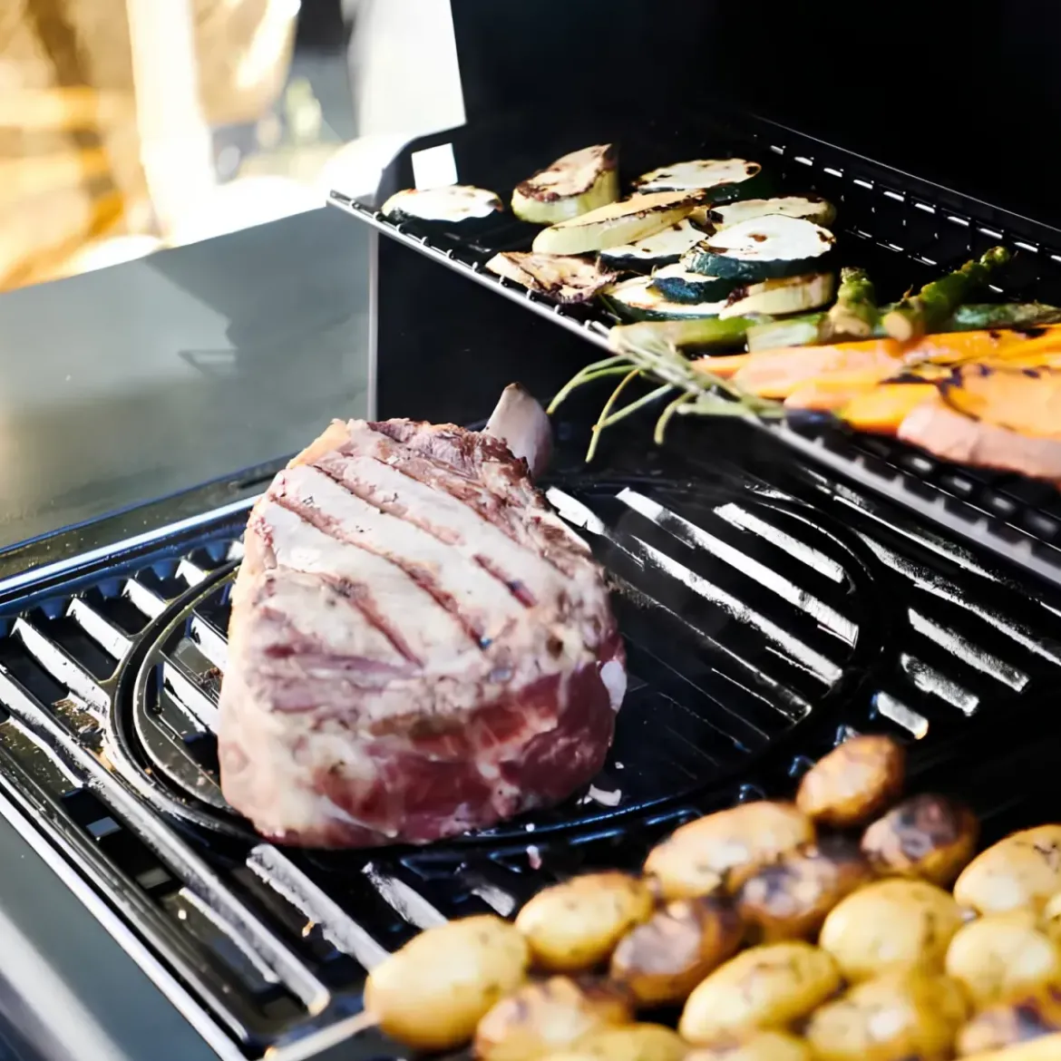 Barbecue Gas GPL 3 Bruciatori Fornello Laterale da Esterno Termometro
