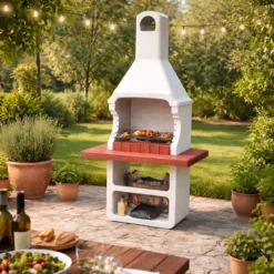 Barbecue in Muratura a Carbonella Legna con Griglia da Giardino