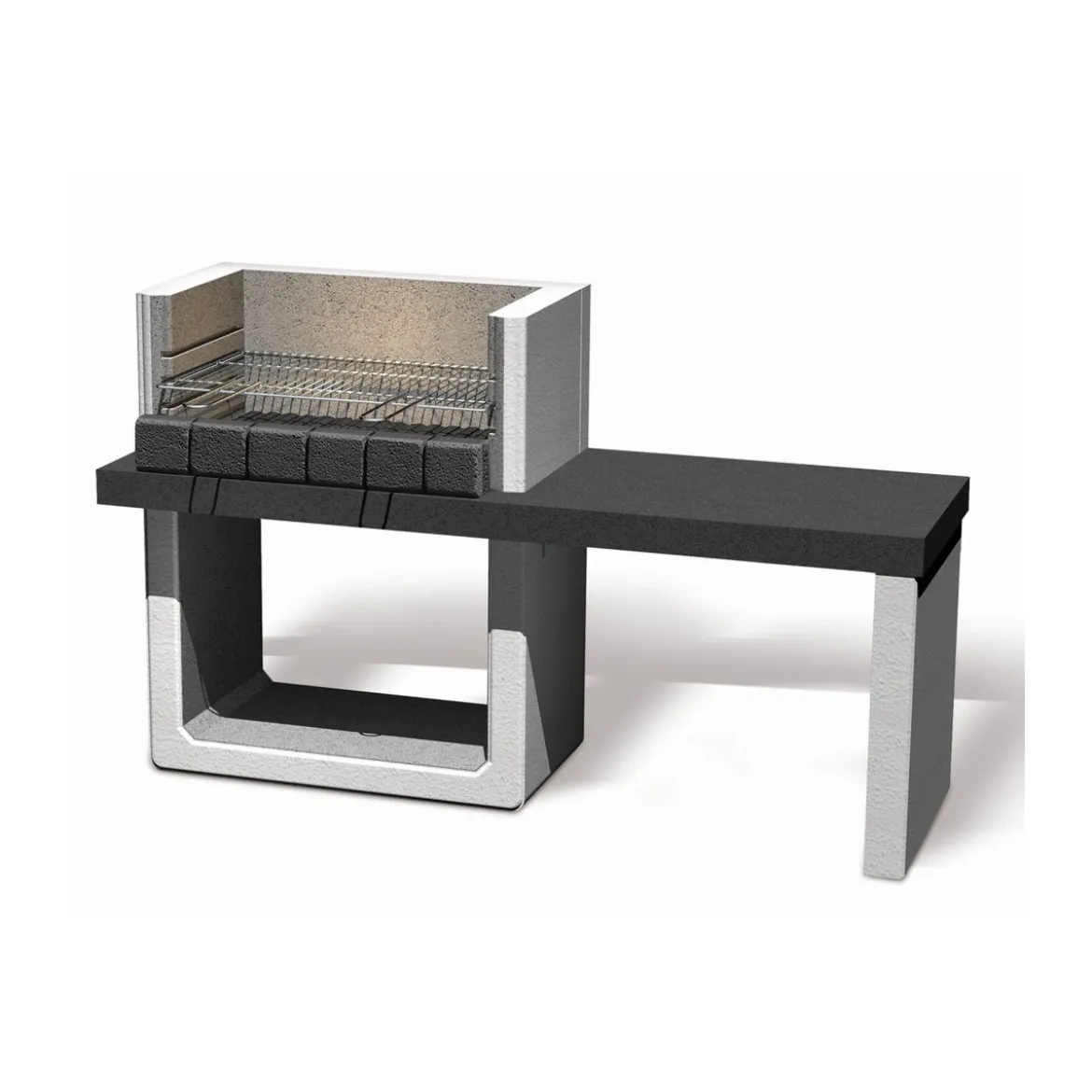 Barbecue in Muratura Cemento BBQ a Carbone Carbonella Legna