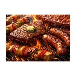 Barbecue Portatile a Carbonella 32x25x5 cm Leggero Compatto