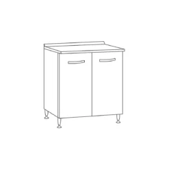 Base per Cucina 80 cm in Legno Bianco Larice Dispensa 2 Ante