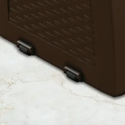Baule Cassapanca Giardino Effetto Rattan Contenitore 270 Litri Resina Veranda