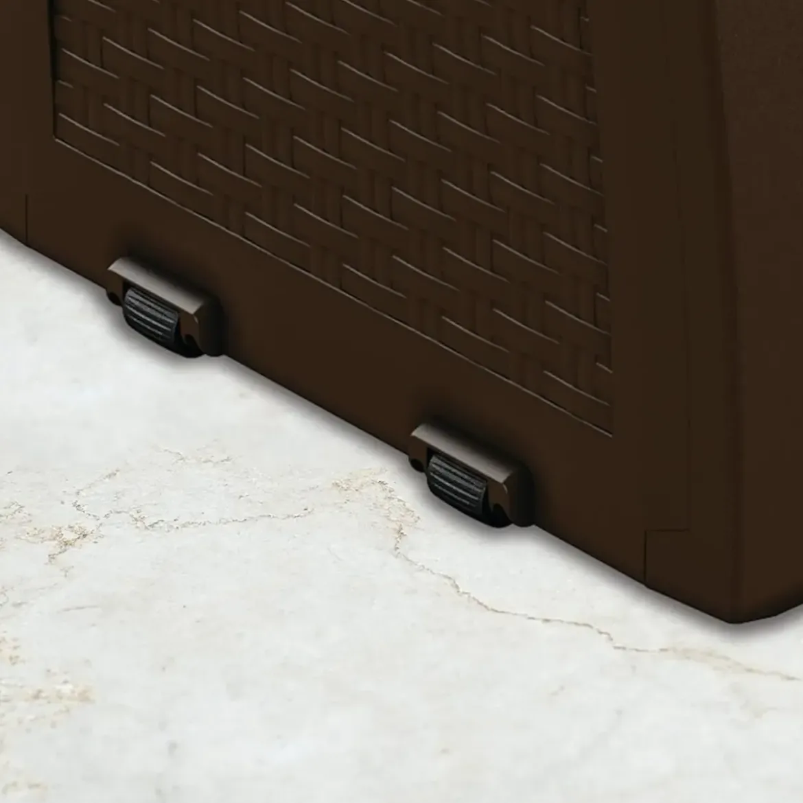 Baule Cassapanca Giardino Effetto Rattan Contenitore 270 Litri Resina Veranda