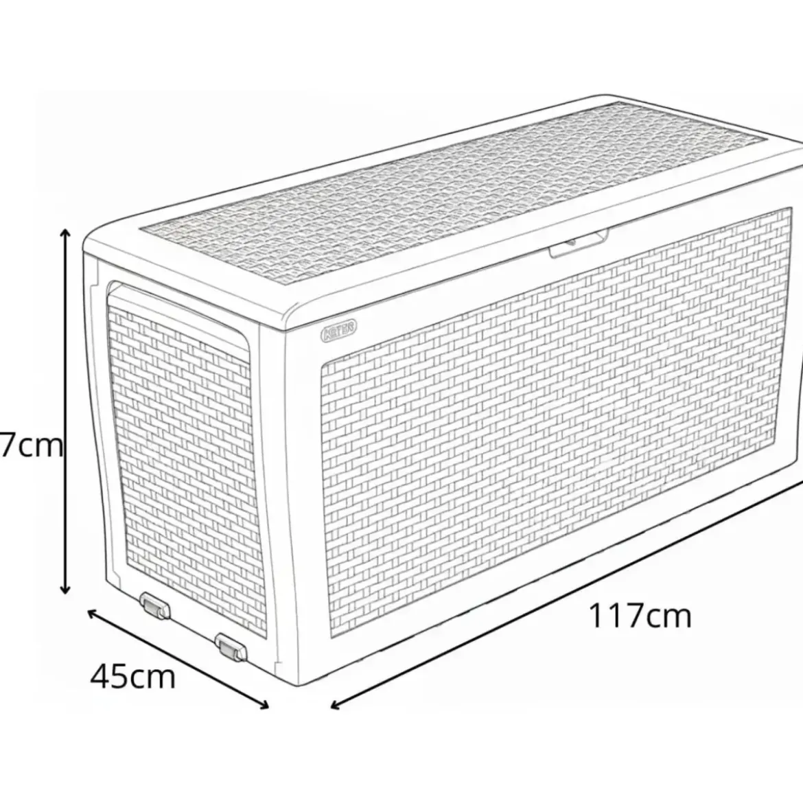 Baule Cassapanca Giardino Effetto Rattan Contenitore 270 Litri Resina Veranda