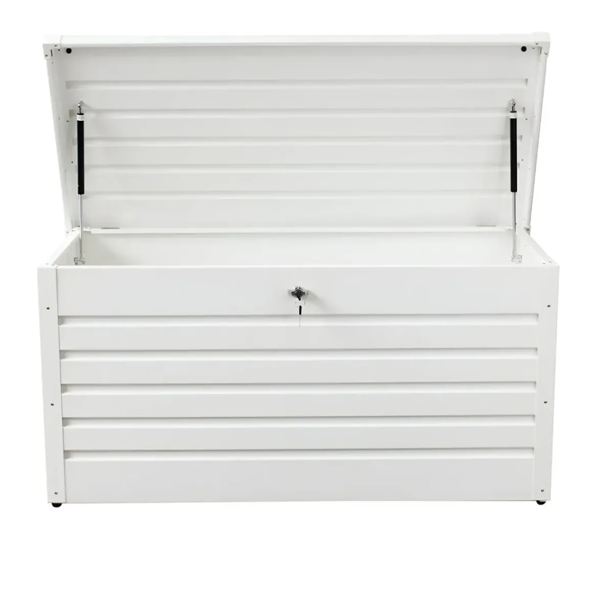 Baule Contenitore Bianco in Alluminio per Esterni 130x61x63 cm con Chiave