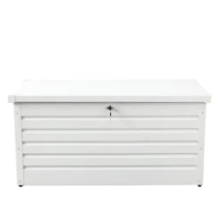 Baule Contenitore Bianco in Alluminio per Esterni 130x61x63 cm con Chiave