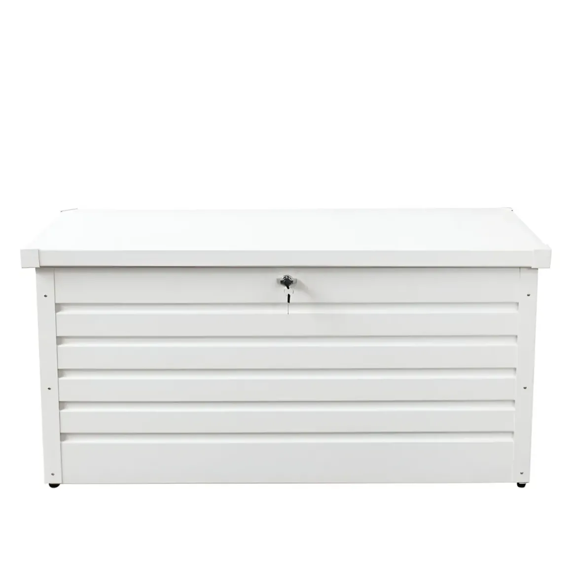 Baule Contenitore Bianco in Alluminio per Esterni 130x61x63 cm con Chiave