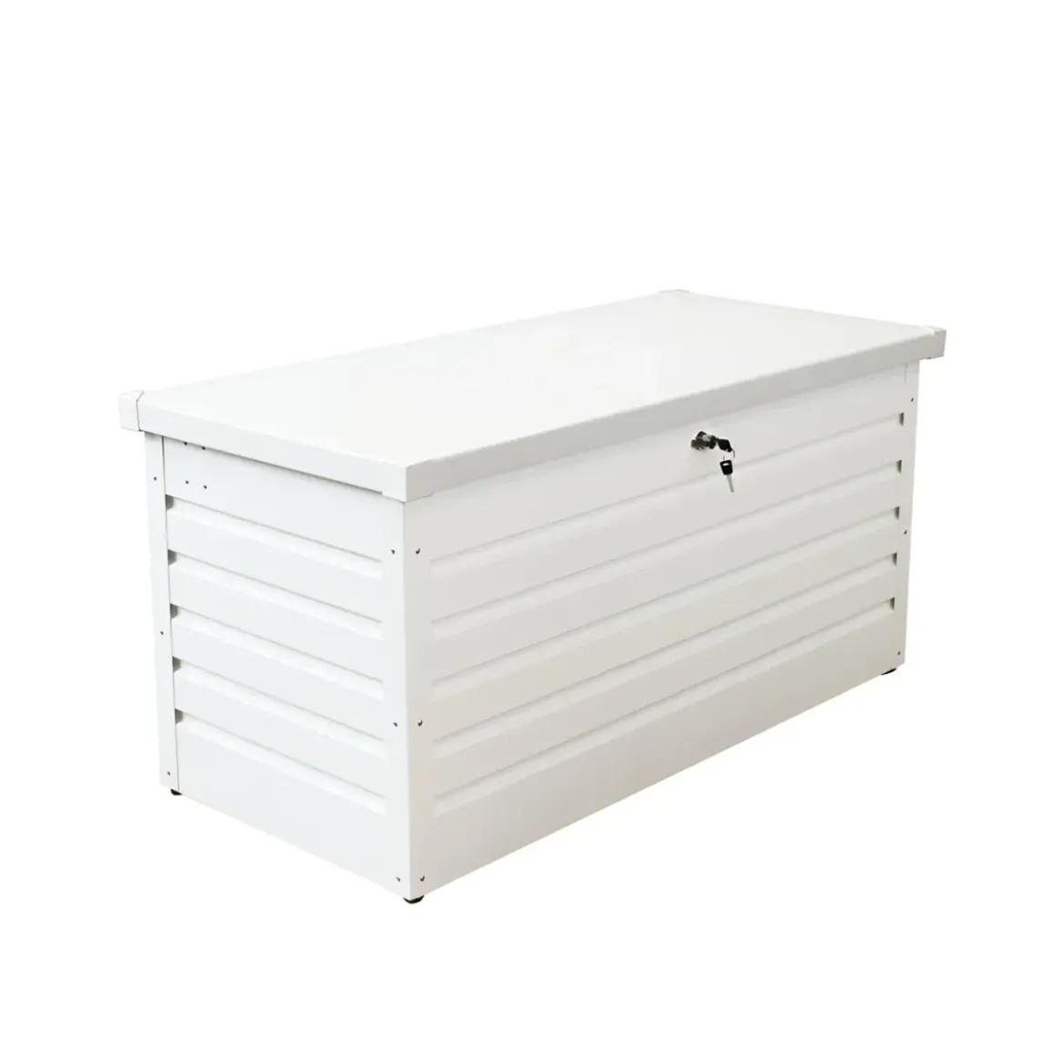 Baule Contenitore Bianco in Alluminio per Esterni 130x61x63 cm con Chiave