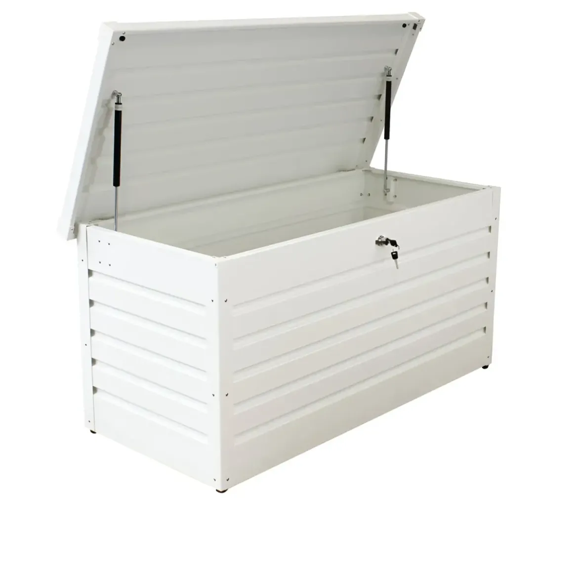 Baule Contenitore Bianco in Alluminio per Esterni 130x61x63 cm con Chiave