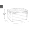 Baule Contenitore Keter 380L in Resina Effetto Legno Noce da Esterno