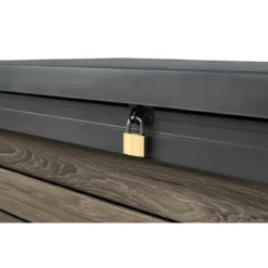 Baule Contenitore Keter 380L in Resina Effetto Legno Noce da Esterno