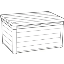 Baule Contenitore Keter 380L in Resina Effetto Legno Noce da Esterno