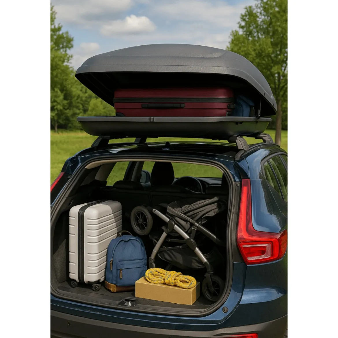 Baule da Tetto Universale per Auto Compatte per Viaggi