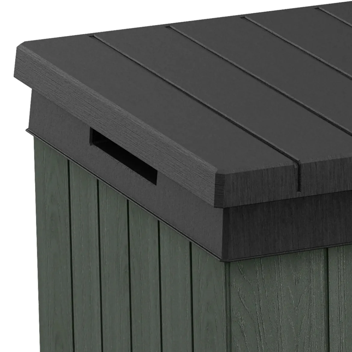 Baule Keter Resina da Esterno 454 L Lucchettabile Effetto Legno Verde