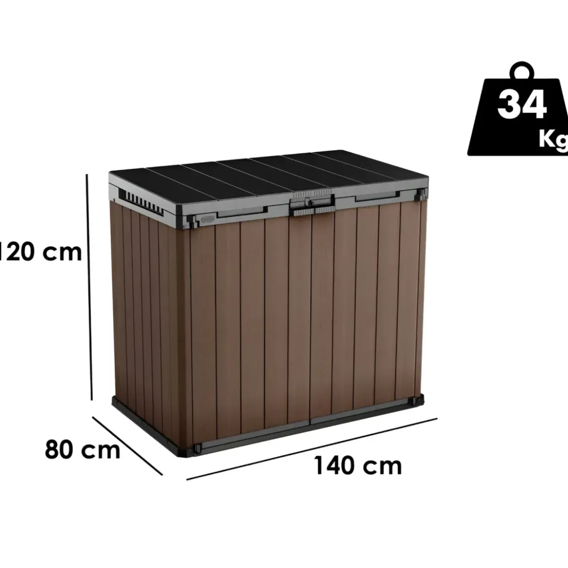 Baule Porta Attrezzi Keter in Resina da Esterno 1150 L Marrone Impermeabile