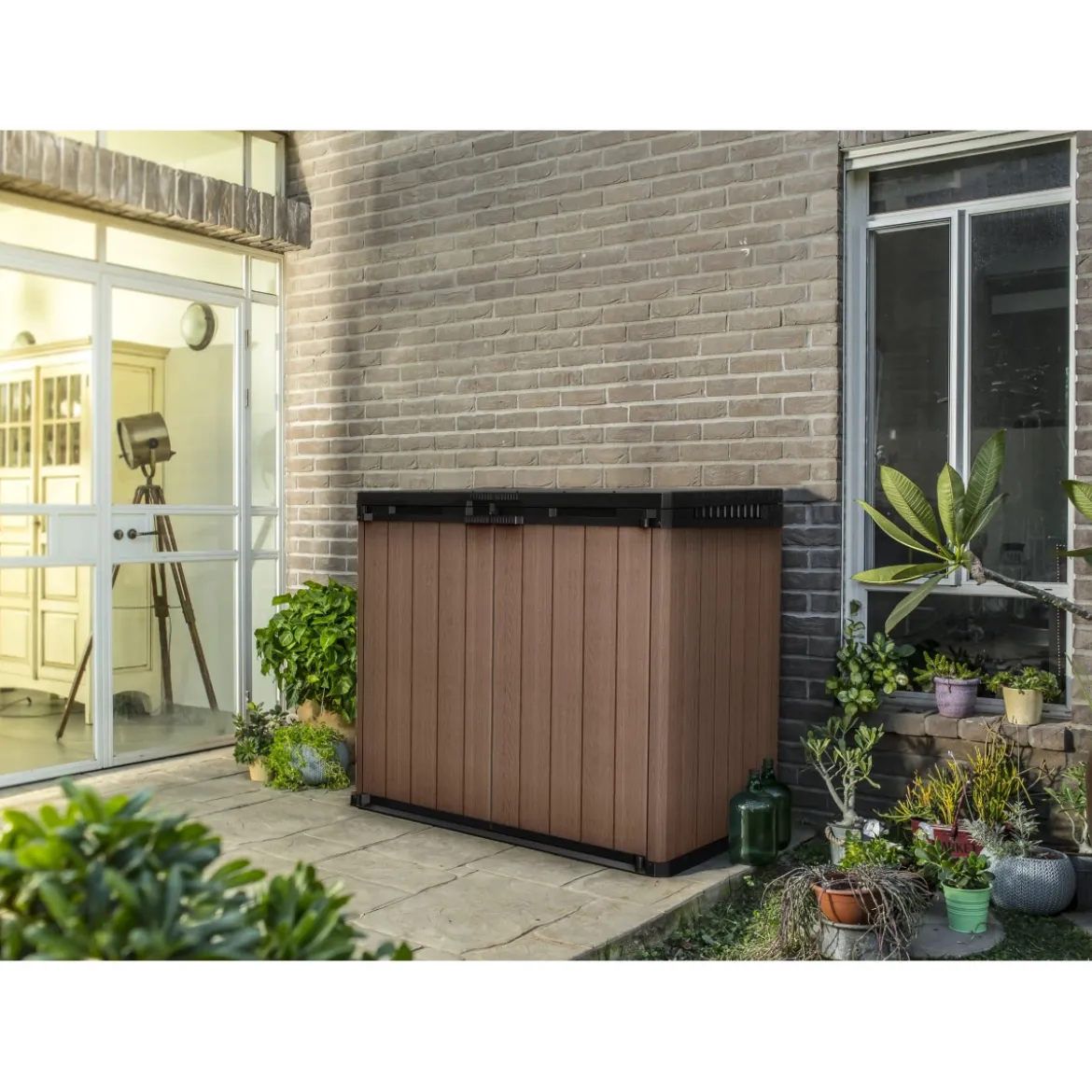 Baule Porta Attrezzi Keter in Resina da Esterno 1150 L Marrone Impermeabile