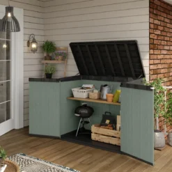 Baule Porta Attrezzi Keter in Resina 1150 L Verde da Giardino Impermeabile