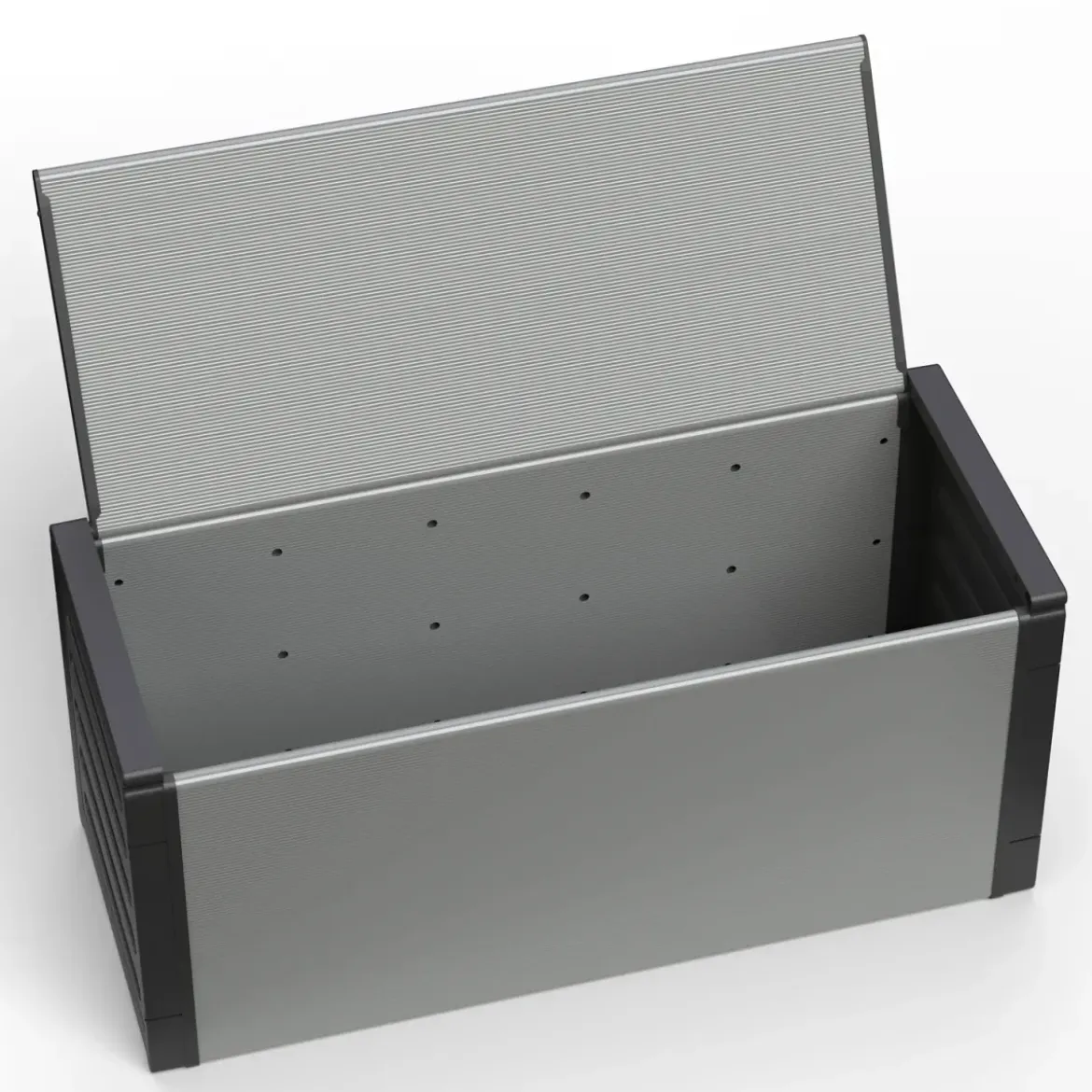 Baule Raccolta Differenziata 85x34x39,5 cm Uso Esterno Grigio PVC
