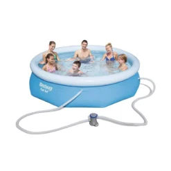 Bestway Piscina 305x76 Gonfiabile Tonda Autoportante con Pompa Fast Set Bambini