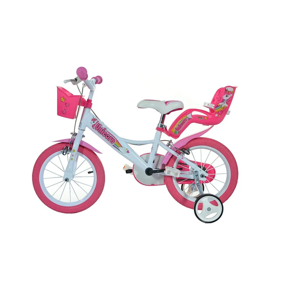 Bicicletta Bambina 14 Pollici 3 4 5 6 Anni Unicorno con Rotelle Freno Bici Bimba