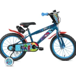 Bicicletta Bambini 16" Avengers Azzurro Rotelle Removibili Parafanghi