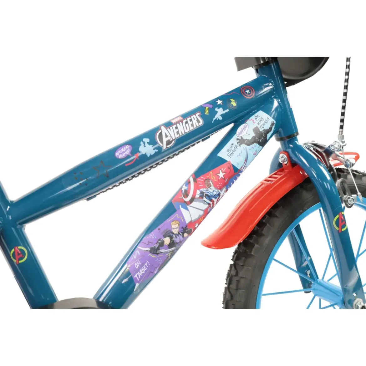 Bicicletta Bambini 16" Avengers Azzurro Rotelle Removibili Parafanghi