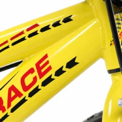 Bicicletta Bambini 14" Giallo Rotelle Removibili Turbo Race Borraccia