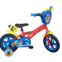 Bicicletta Bambini 12" Paw Patrol Rosso Rotelle Removibili Borraccia