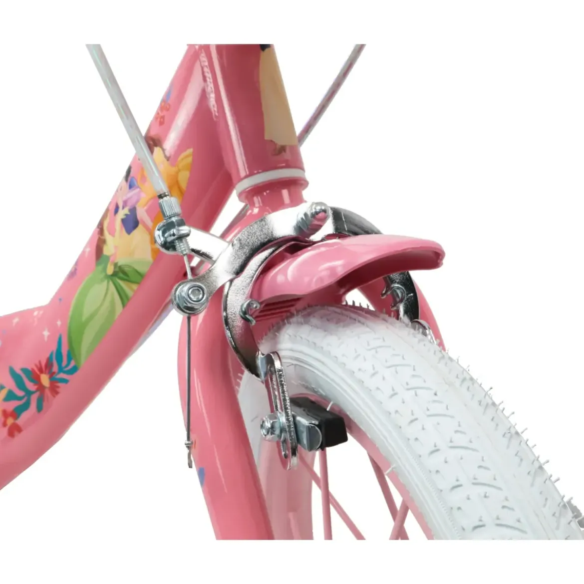 Bicicletta Bambini 16" Principesse Disney Rosa Rotelle Cestino Sedile