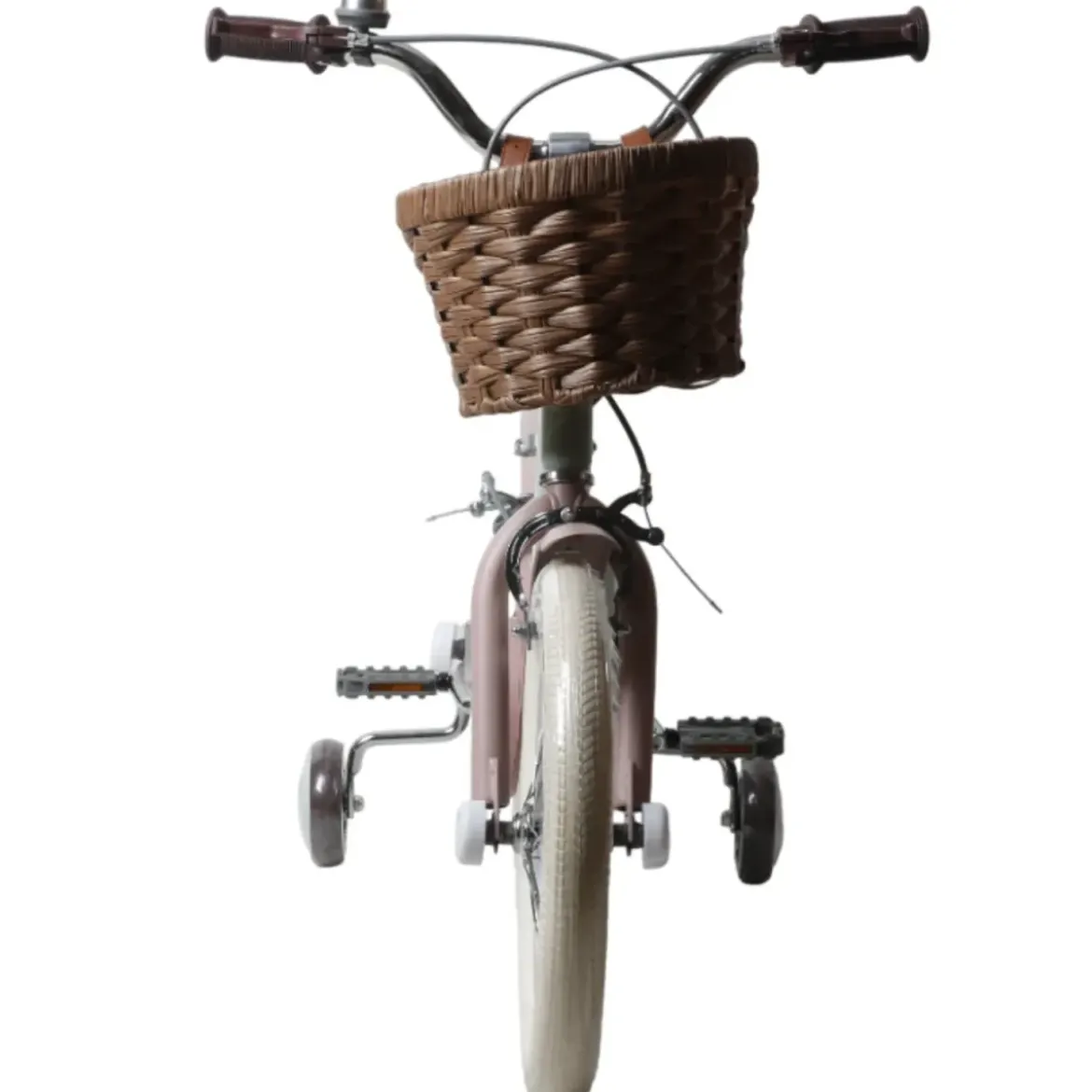 Bicicletta 16" Bambini Rotelle Removibili Verde Regolabile Cestino