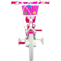 Bicicletta Bambini 14" Sportiva Rosa Rotelle Removibili Borraccia