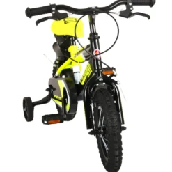 Bicicletta Bambini 12" Sportiva Giallo Rotelle Removibili Borraccia