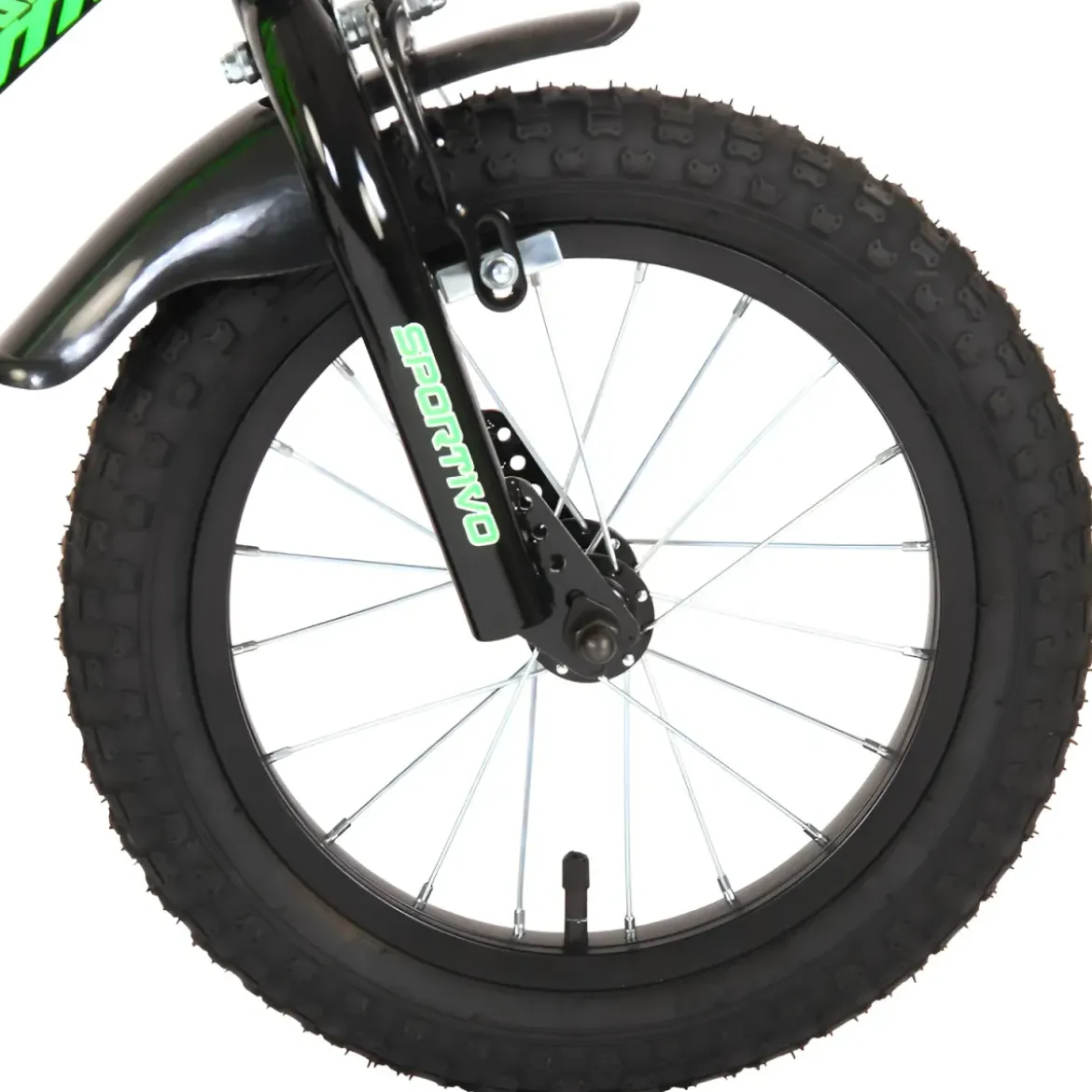 Bicicletta Bambini 12" Sportiva Verde Rotelle Removibili Borraccia