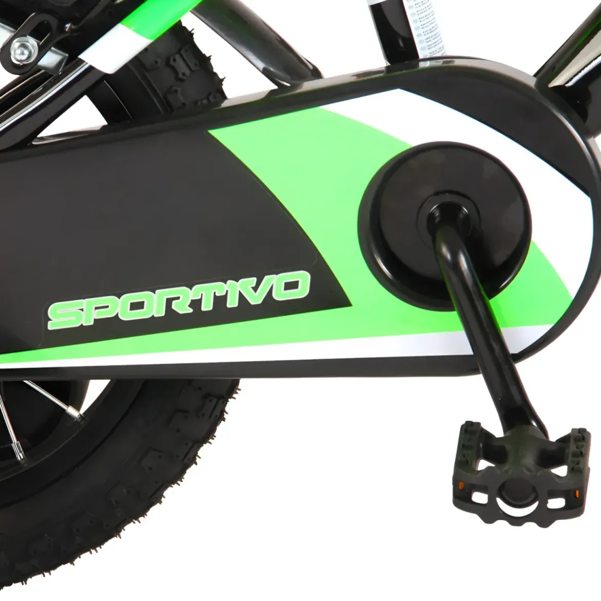 Bicicletta Bambini 12" Sportiva Verde Rotelle Removibili Borraccia